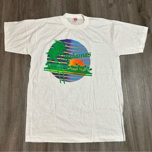 Vintage Bahamas single stitch white graphic t shirt